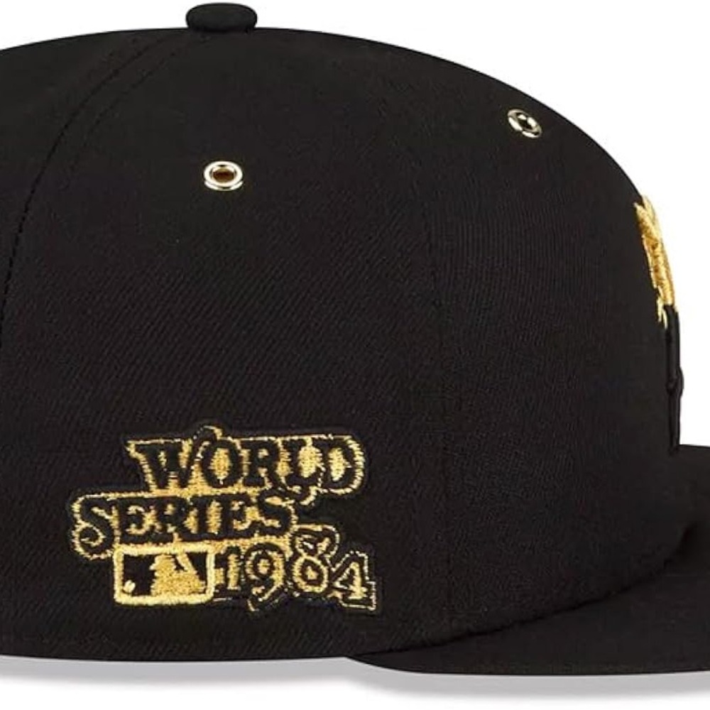New Era Detroit Tigers Black & Gold 59FIFTY Hat 1984 World Series 7 3/4 HTF Rare - Picture 2 of 9